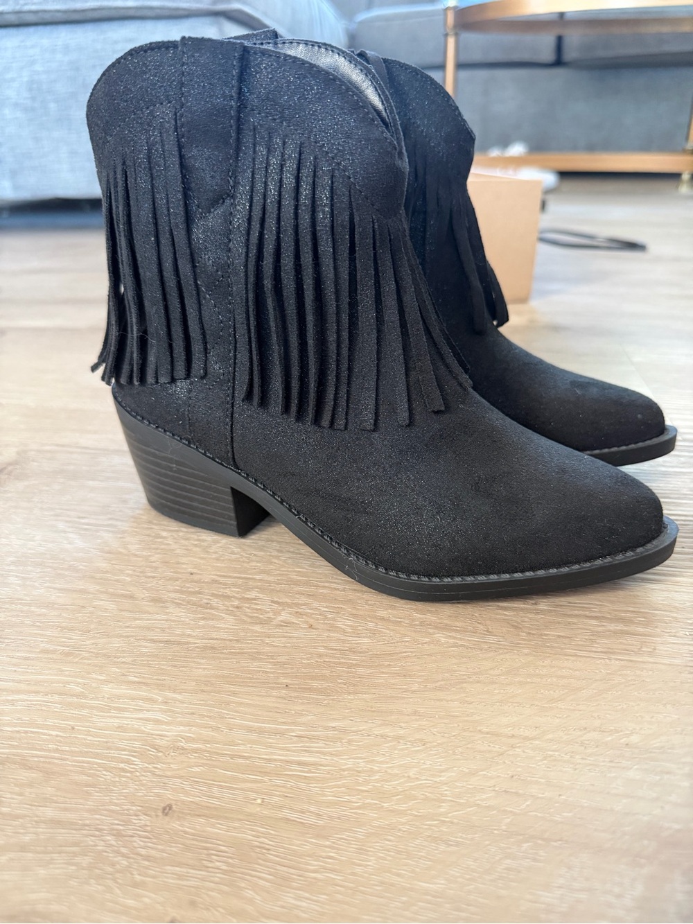 Steve Madden Western Ankle Boots - Black, size 3, new